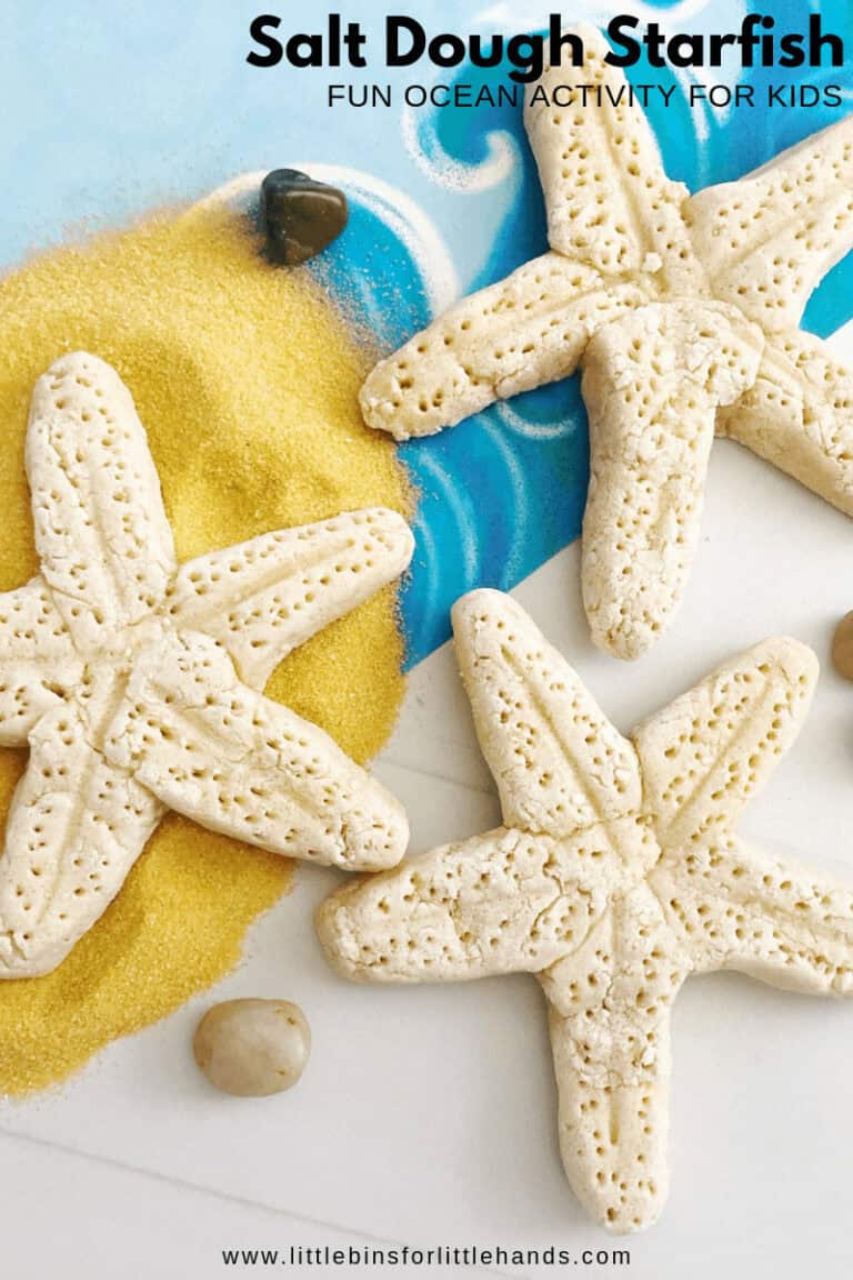 3 examples of salt dough starfish crafts.
