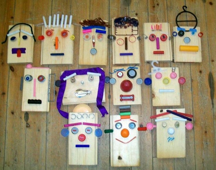 This may contain: various wooden toys laid out on the floor