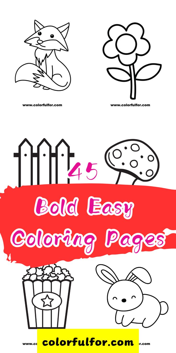 This may contain: four easy coloring pages for kids to color