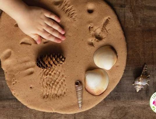 playdough with items from nature