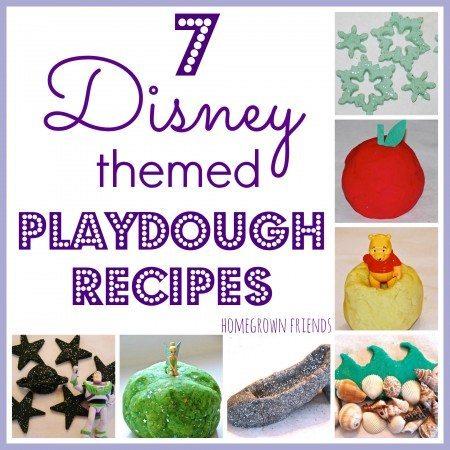 fun collection of 7 Disney Themed Playdough Recipes