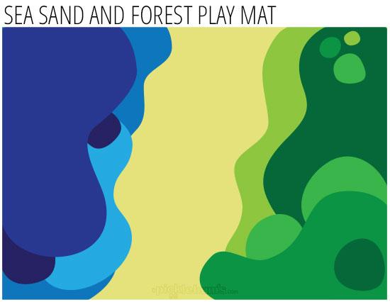 free printable imaginative play mat - Sea Sand and Forest