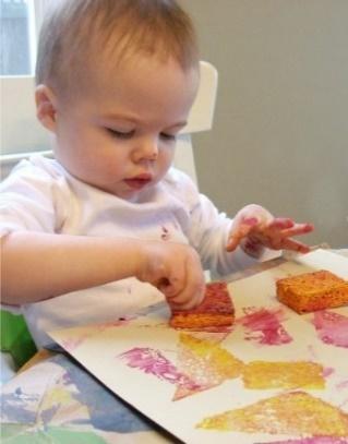 sponge painting for babies and toddlers