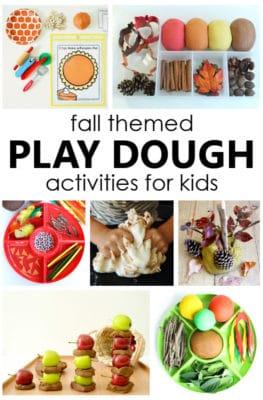 Try one of these fun fall play dough activities with kids to encourage pretend play and sensory exploration during autumn in preschool and kindergarten.