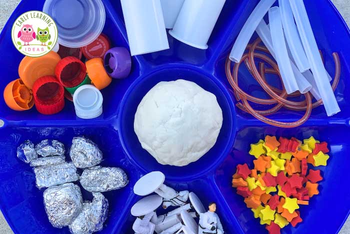 space playdough tray