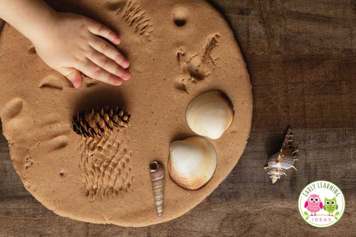 playdough with items from nature