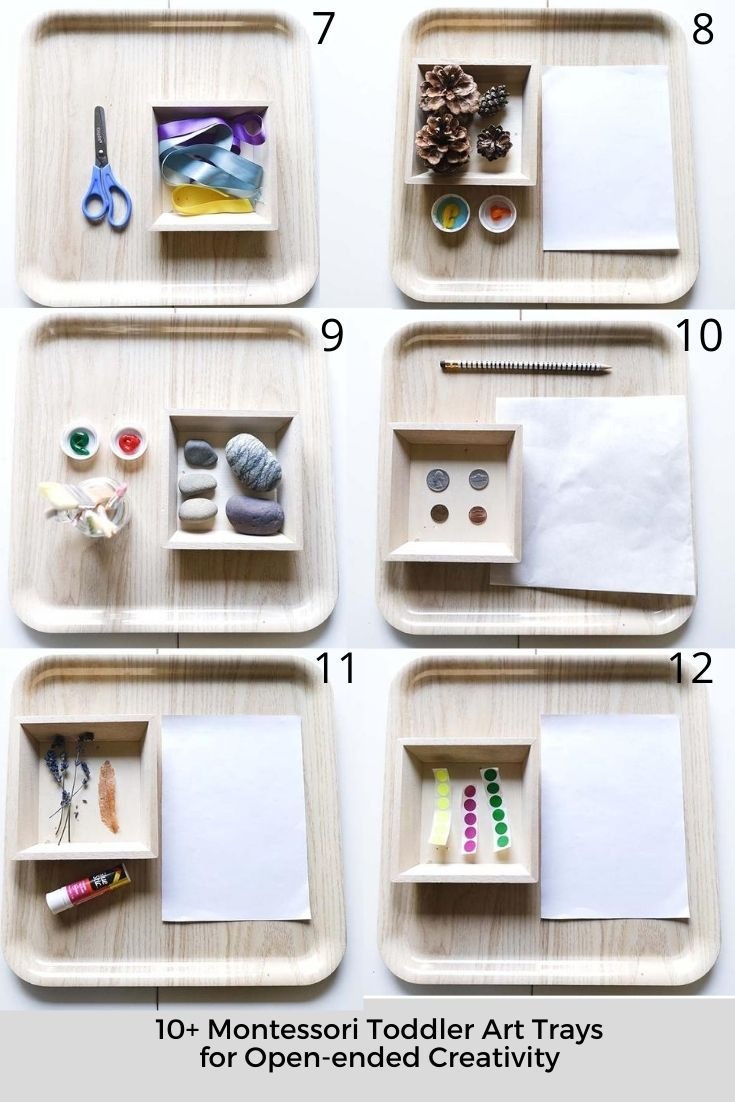 20+ Montessori Toddler Art Trays for Open-ended Creativity