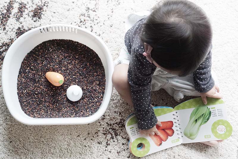 Vegetable Garden Sensory Bin for Toddlers