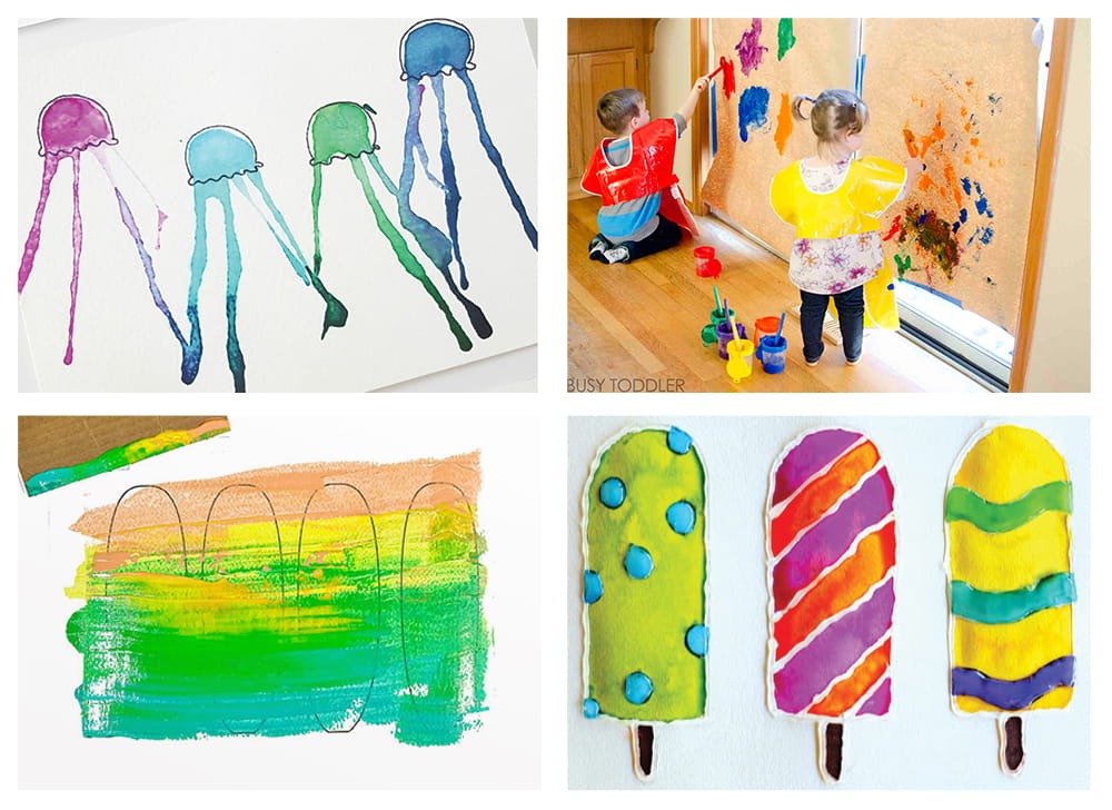 A collection of kids paint and watercolor art projects to help them explore new art mediums. | from barley & birch