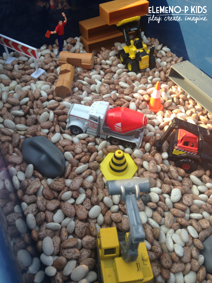 C is for Construction Sensory Bin