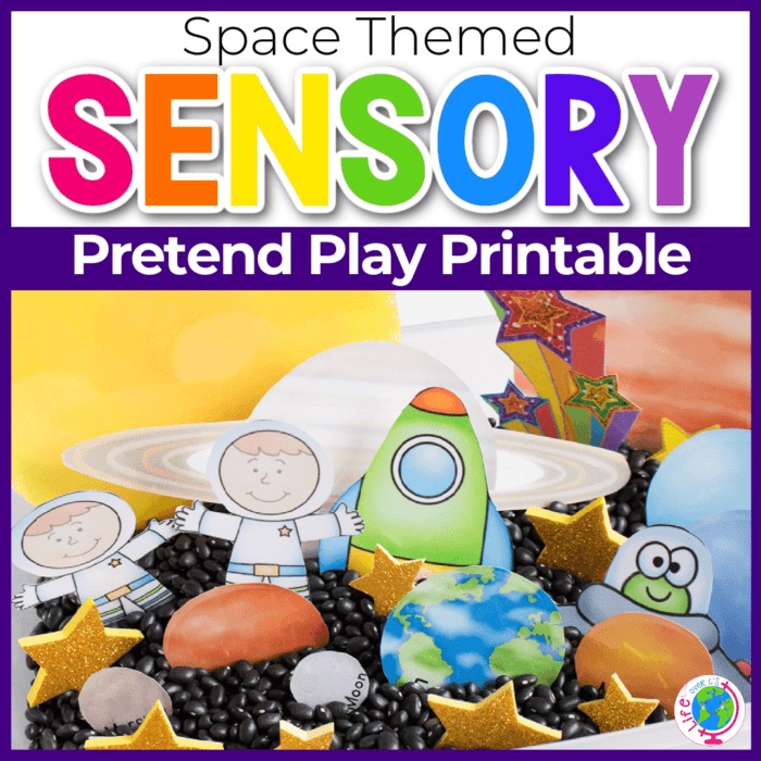 space themed pretend play printable activity for sensory bins and play dough