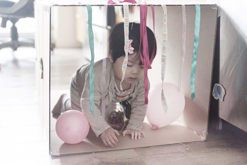 Simple But Fun Cardboard Box Play Tunnel for Crawling Babies & Toddlers