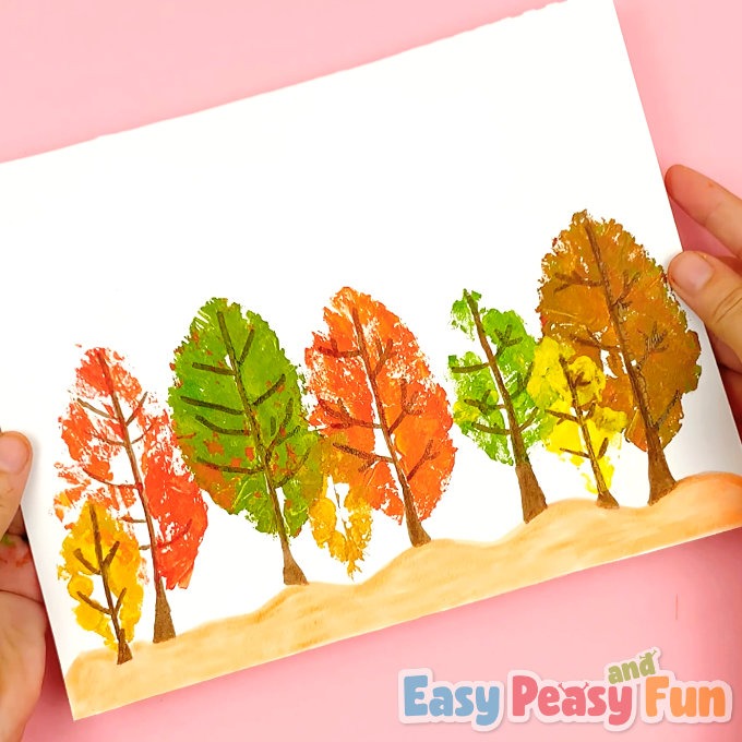 Easy Leaf Stamping Art