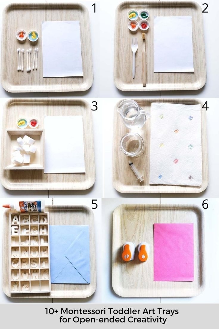 20+ Montessori Toddler Art Trays for Open-ended Creativity