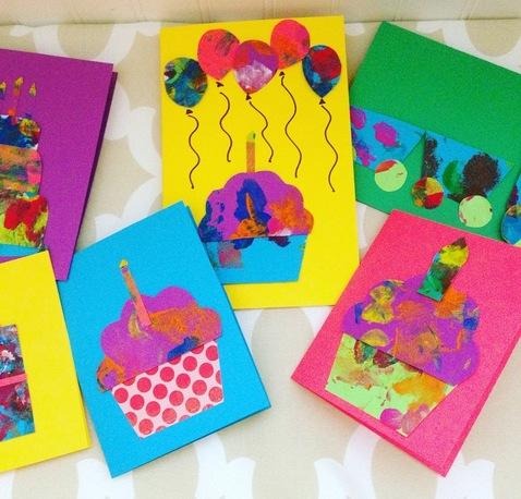 Making Cards with Toddlers - Using Toddler Paintings to Create Gorgeous Greeting Cards