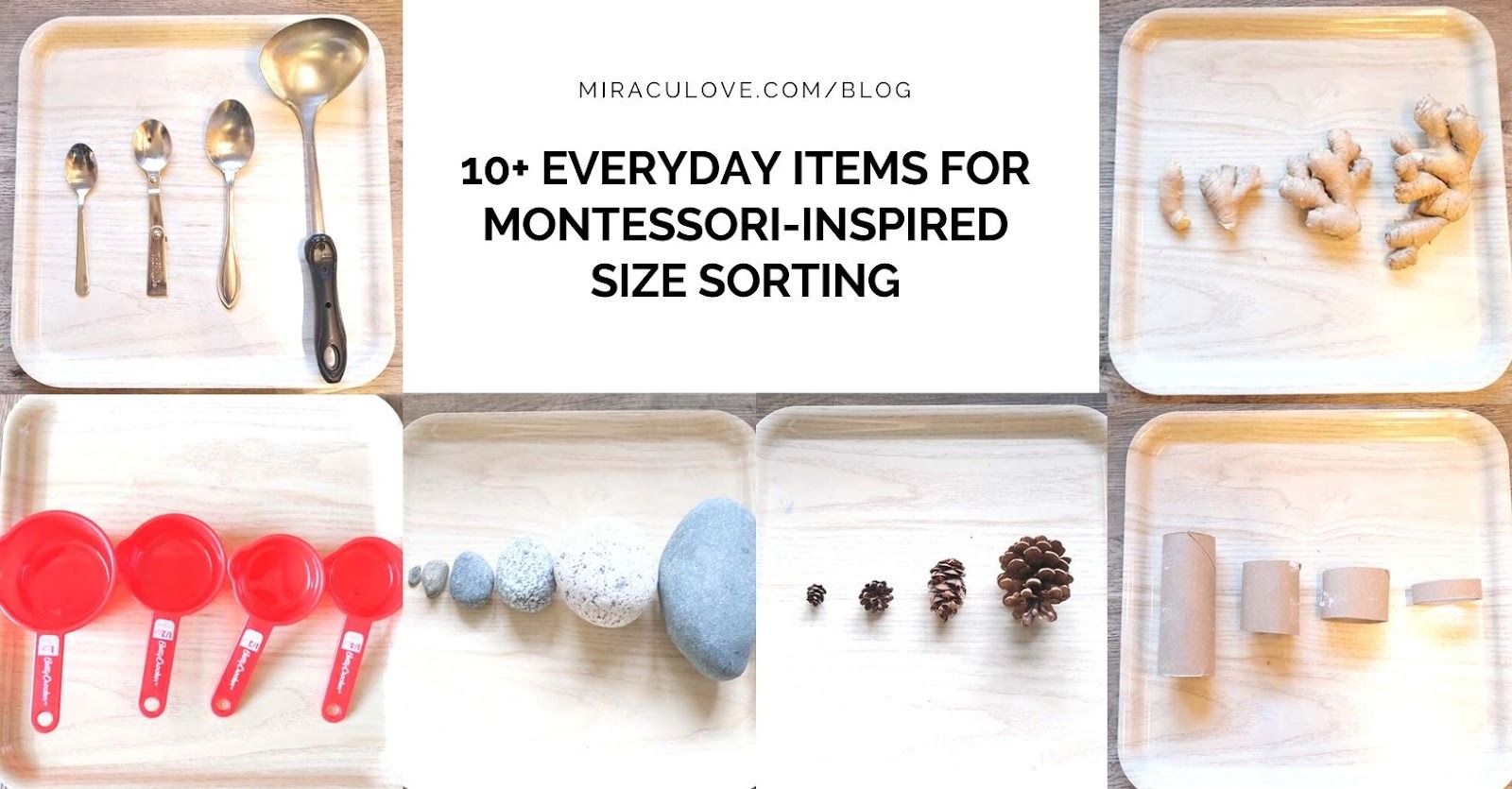 Featured image for 10+ Everyday Items for Montessori-inspired Size Sorting