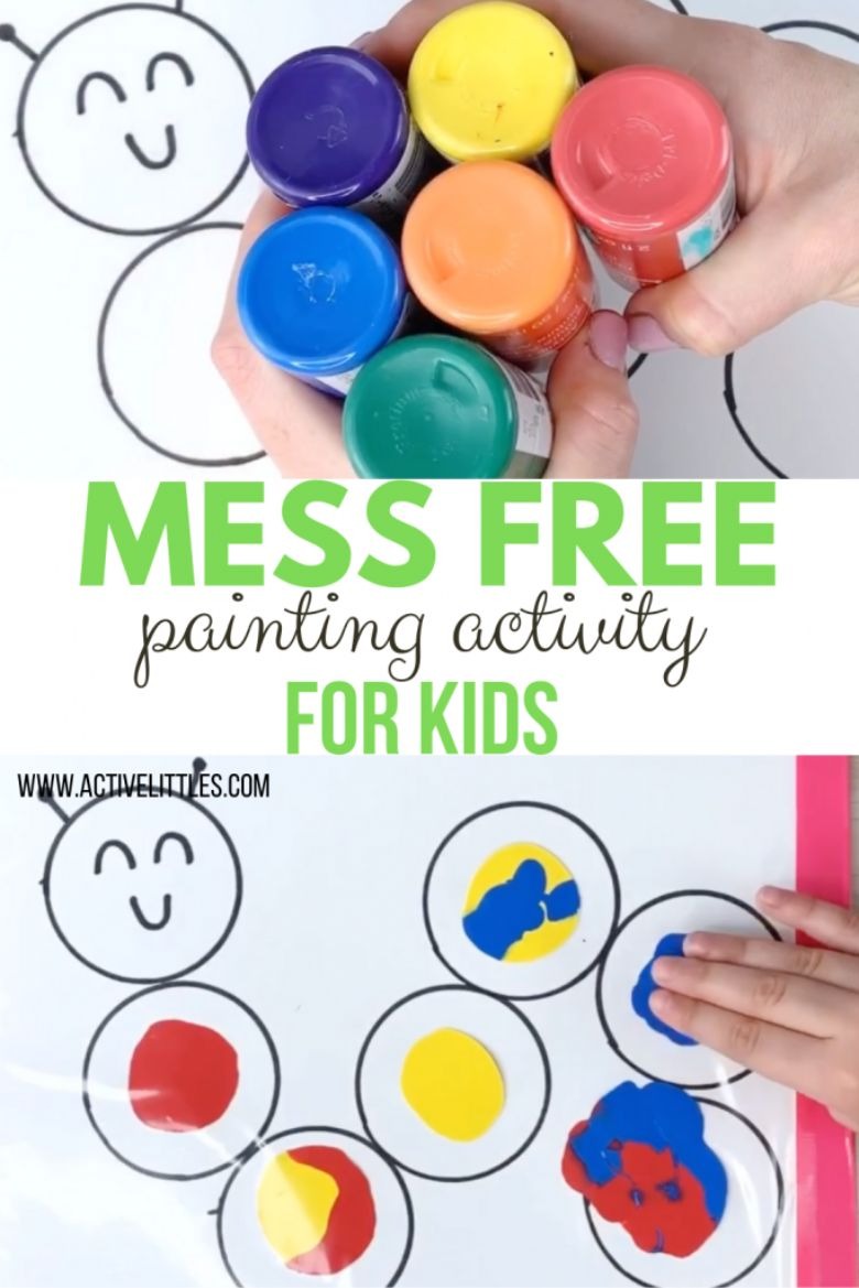 Mess free caterpillar painting