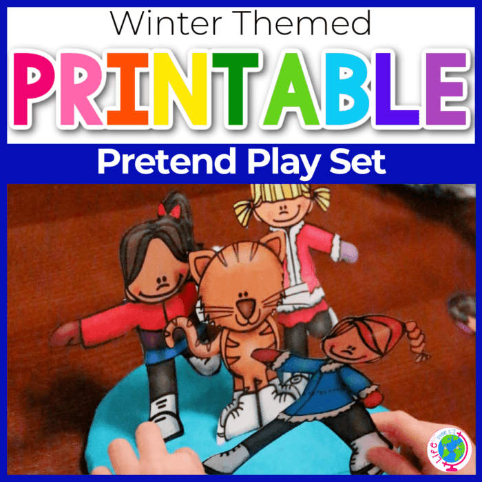 winter ice skating pretend play printable set