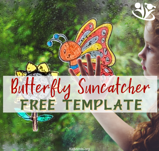 Optics is the study of how light works. Suncatchers use principles of light, like bending (refraction) and bouncing (reflection), to work. Join us to make a butterfly suncatcher and learn some science! #kidsactivities #artsandcrafts #butterfly #creativekids #freedownload #kidminds #braingym #suncatchercraft #crafts4kids