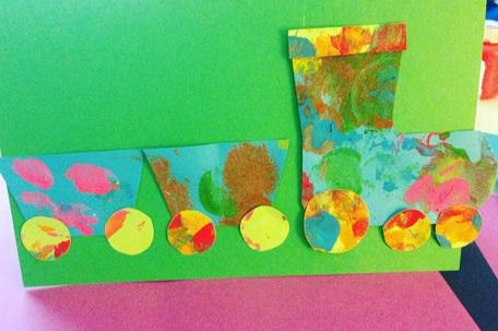 Card making ideas for kids - paint and then cut into shapes for birthday cards