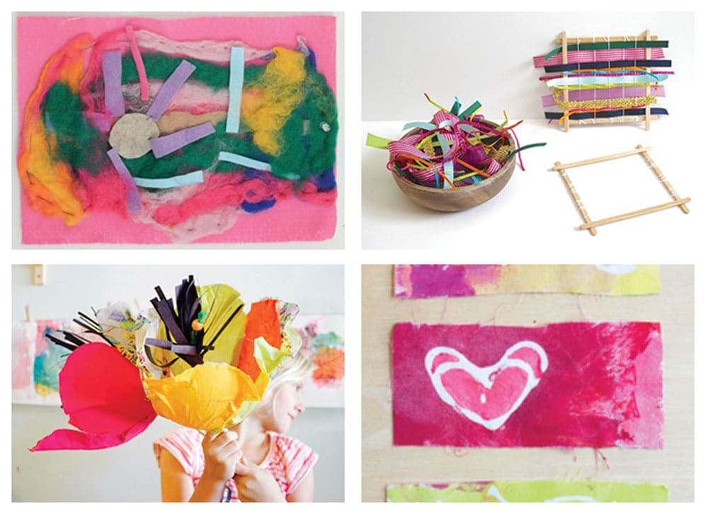 A collection of fabric and yarn kids art projects to help them explore new art mediums. | from barley & birch