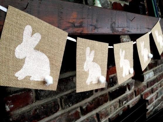 Making a Bunny Burlap Banner - 12 Simple Easter Crafts with Free Printable
