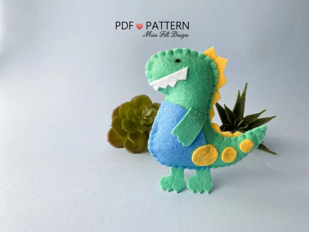 free felt animal pattern for felt dinosaur