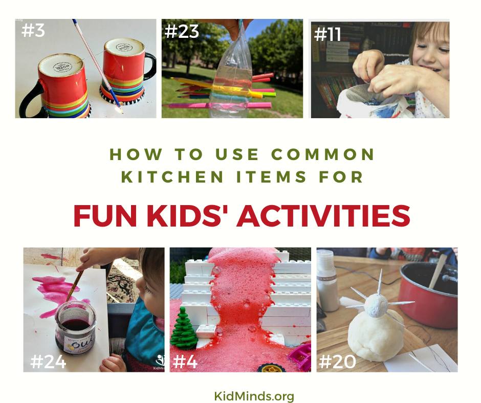 You won’t believe how many amazingly fun and educational kids’ activities you can set up using common household items! #funathomewithkids #earlylearning #handsonlearning #formoms #kitchenscience #STEAM #boredombusters