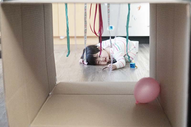 Simple But Fun Cardboard Box Play Tunnel for Crawling Babies & Toddlers