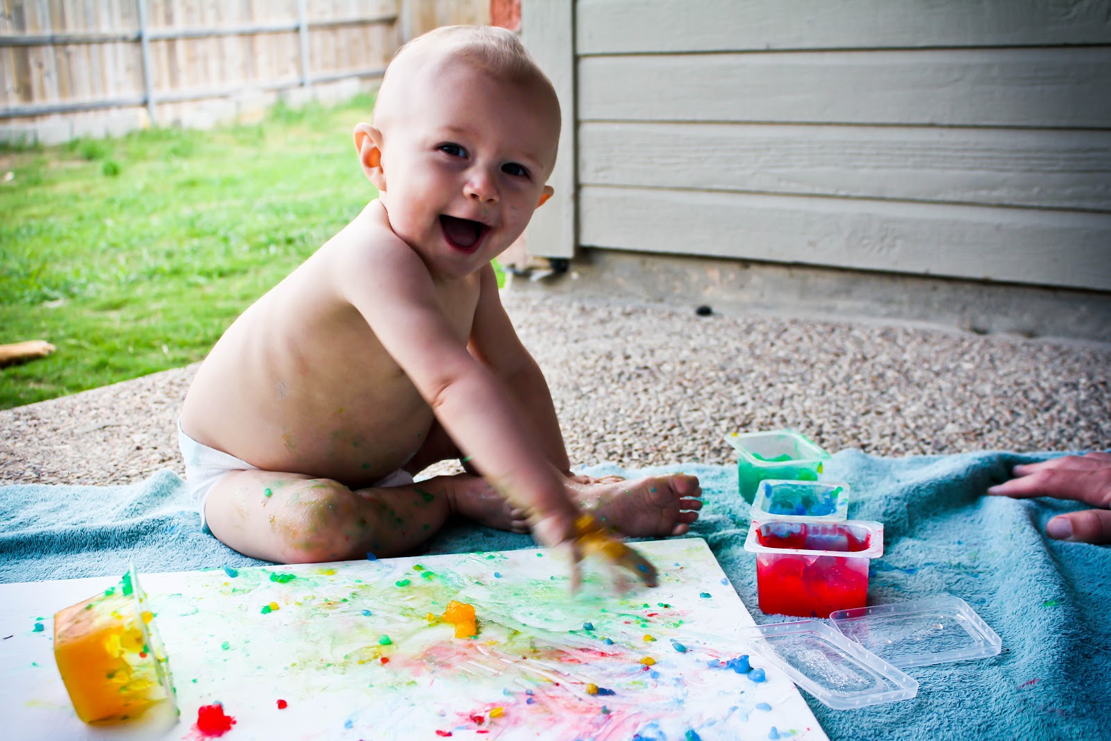 This may contain: homemade finger paint recipe for toddlers to use with the kids's art project