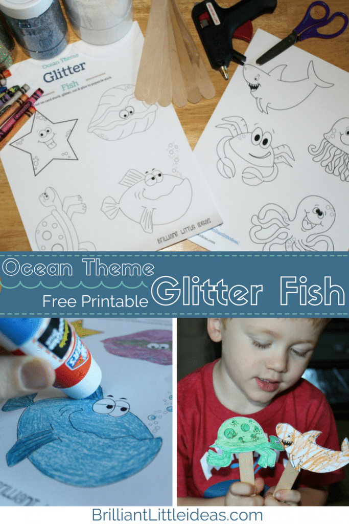 Free Printable Ocean Color sheets. Big figh, Shark, Octopus, Jellyfish, turtle, clam & Starfish color pages for your Fun Friday. 5 Ocean Theme Color Pages