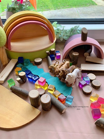 Small world play for kids using open ended toys