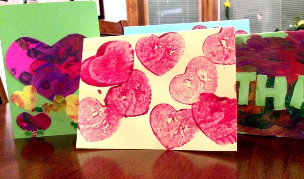 Potato Stamped Cards that Kids Can Make - Easy Tutorial