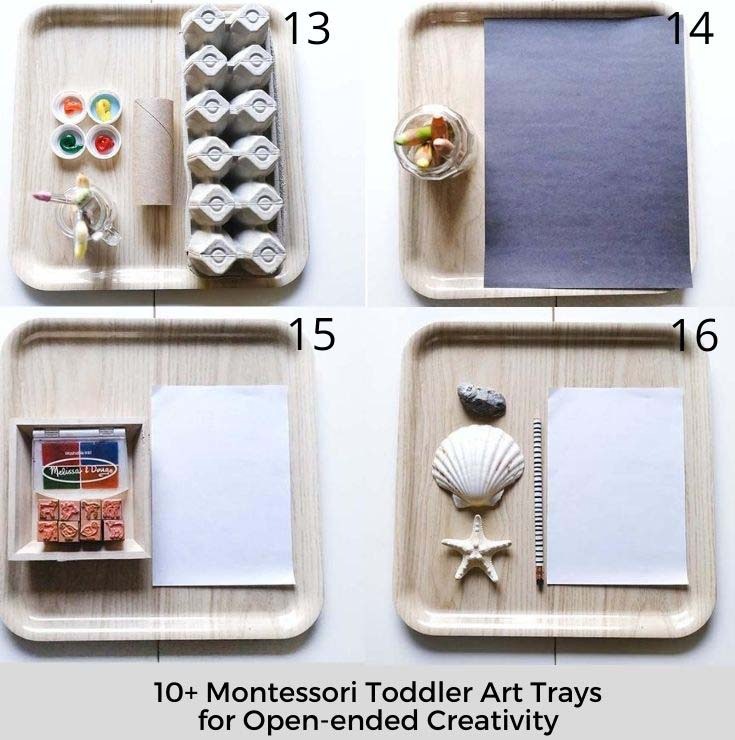 20+ Montessori Toddler Art Trays for Open-ended Creativity