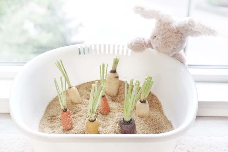Vegetable Garden Sensory Bin for Toddlers