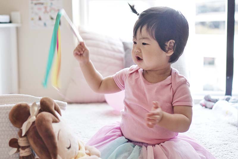 Easy Adorable No Sew Ribbon Wand for Toddlers with just a few simple crafting supplies