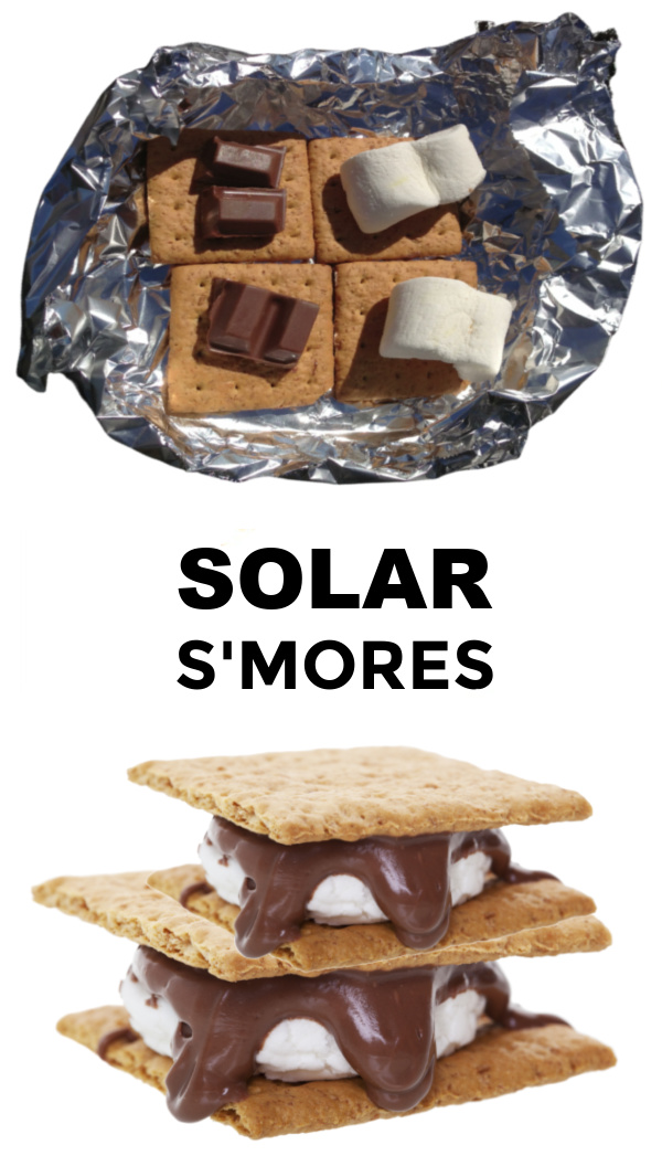 Make s'mores without fire! Fun science for kids. #solarsmores #solaroven #solarsmoresforkids #scienceexperimentskids #growingajeweledrose